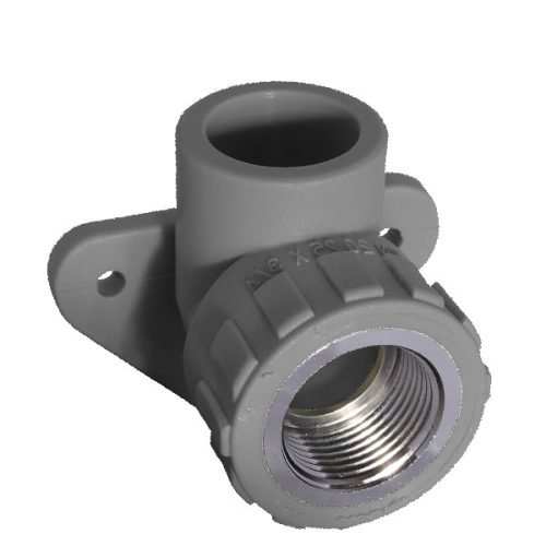 CODO 90º PP-R CON SOPORTE HI METÁLICO - 20mm x 1/2"