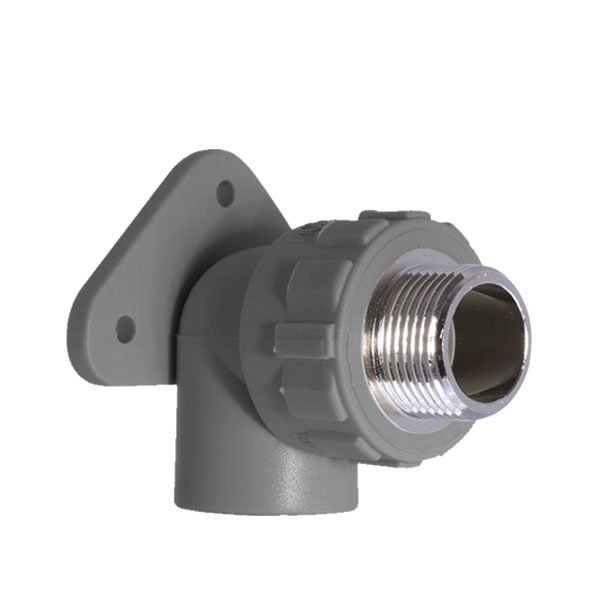 CODO 90º PP-R CON SOPORTE HE METÁLICO - 25mm x 3/4"