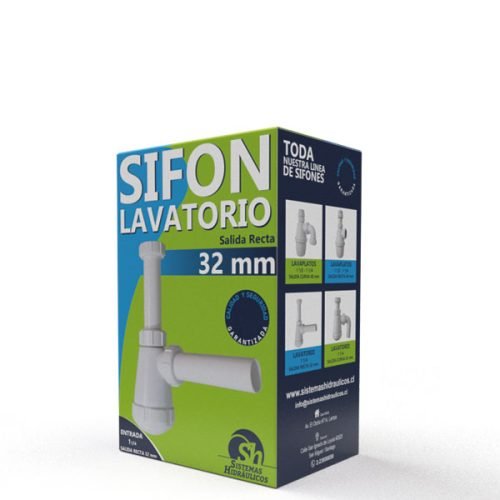 344104 SIFÓN LAVATORIOS SALIDA RECTA 32mm
