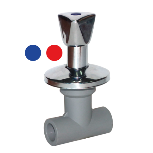 LLAVE DE PASO METÁLICA / VASTAGO LARGO - 20mm